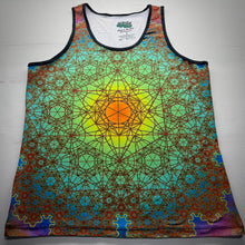 Load image into Gallery viewer, Fractal Metatron Earth Style sacred geometry tank top front view