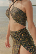 Load image into Gallery viewer, Golden Flower of life Maxi Skirt