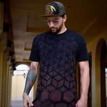 Load image into Gallery viewer, Morphing Fractals Fire Safe Cotton T-Shirt, Psychedelic Sacred Geometry Flow Arts Tee