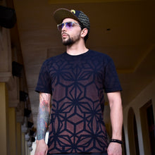 Load image into Gallery viewer, Tessellating Fractals Fire Safe Cotton T-Shirt, Trippy Sacred Geometry Festival Flow Arts Tee