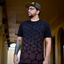 Load image into Gallery viewer, Morphing Fractals Fire Safe Cotton T-Shirt, Psychedelic Sacred Geometry Flow Arts Tee