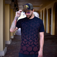 Load image into Gallery viewer, Morphing Fractals Fire Safe Cotton T-Shirt, Psychedelic Sacred Geometry Flow Arts Tee