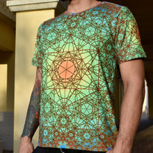Load image into Gallery viewer, Close-up of Fractal Metatron sacred geometry T-shirt artwork
