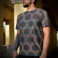 Load image into Gallery viewer, Harmonic Bloom - Chroma Edition T-Shirt, Sacred Geometry Yoga Shirt, Psychedelic Festival Tee