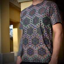 Load image into Gallery viewer, Harmonic Bloom - Chroma Edition T-Shirt, Sacred Geometry Yoga Shirt, Psychedelic Festival Tee