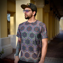 Load image into Gallery viewer, Harmonic Bloom - Chroma Edition T-Shirt, Sacred Geometry Yoga Shirt, Psychedelic Festival Tee