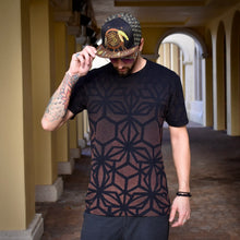 Load image into Gallery viewer, Tessellating Fractals Fire Safe Cotton T-Shirt, Trippy Sacred Geometry Festival Flow Arts Tee