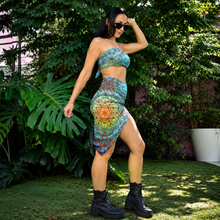 Load image into Gallery viewer, Fractal Metatron Earth Style Convertible Mini Skirt