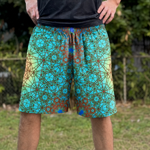 Load image into Gallery viewer, Fractal Metatron Earth Style Gym Shorts