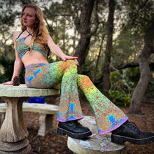 Load image into Gallery viewer, Fractal Metatron Earth Style Bell Bottoms