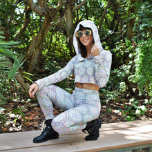 Load image into Gallery viewer, White Double Vision Crop Hoodie - Heady Harem