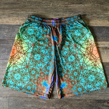Load image into Gallery viewer, Fractal Metatron Earth Style Gym Shorts