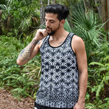 Load image into Gallery viewer, Fractal Flowers B&amp;W Tank Top